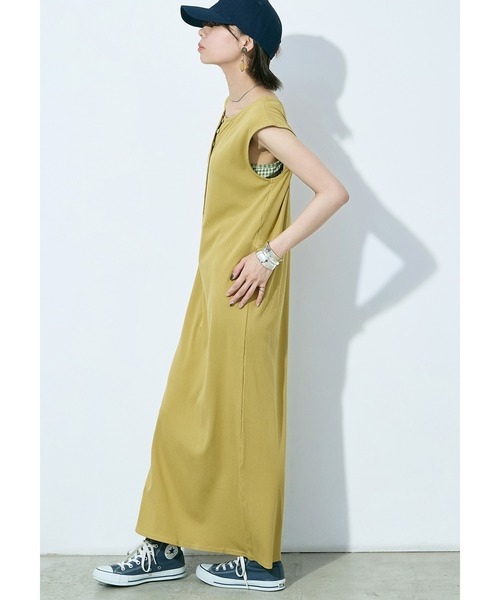 Fashion Letter(ファッションレター)の「テレコヘンリー ノースリーブワンピ(ワンピース・レディース・イエロー/モカ/ブラック・M)」の11枚目の写真