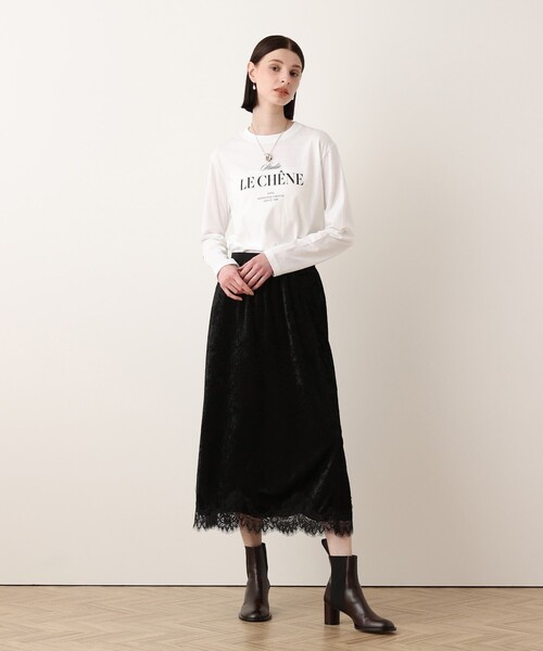 allureville(アルアバイル)の「ステッカーロゴロングTシャツ(Tシャツ/カットソー・レディース・ブラック/オフホワイト/ベージュ・2)」の7枚目の写真