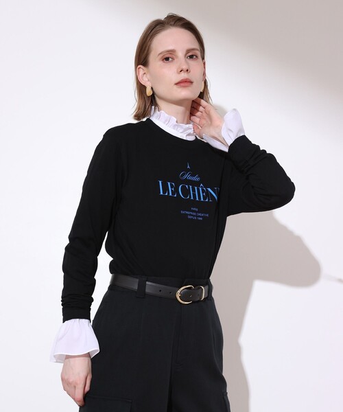 allureville(アルアバイル)の「ステッカーロゴロングTシャツ(Tシャツ/カットソー・レディース・ブラック/オフホワイト/ベージュ・2)」の18枚目の写真