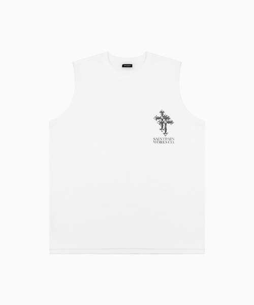 SAINTPAIN(セイントペイン)の「SPエアコットンダブルクロススリーブレスホワイト(Tシャツ/カットソー・レディース・その他・MEDIUM/LARGE)」の1枚目の写真