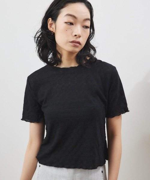 ELTONE(エルトーン)の「レースシアートップス(Tシャツ/カットソー・レディース・ブラック/ホワイト・FREE)」の13枚目の写真