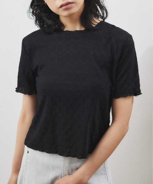 ELTONE(エルトーン)の「レースシアートップス(Tシャツ/カットソー・レディース・ブラック/ホワイト・FREE)」の14枚目の写真