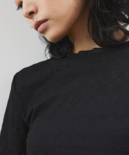 ELTONE(エルトーン)の「レースシアートップス(Tシャツ/カットソー・レディース・ブラック/ホワイト・FREE)」の17枚目の写真