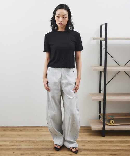 ELTONE(エルトーン)の「レースシアートップス(Tシャツ/カットソー・レディース・ブラック/ホワイト・FREE)」の18枚目の写真