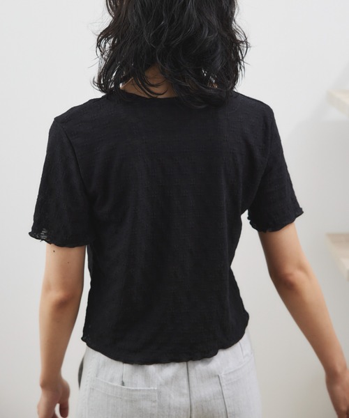 ELTONE(エルトーン)の「レースシアートップス(Tシャツ/カットソー・レディース・ブラック/ホワイト・FREE)」の16枚目の写真