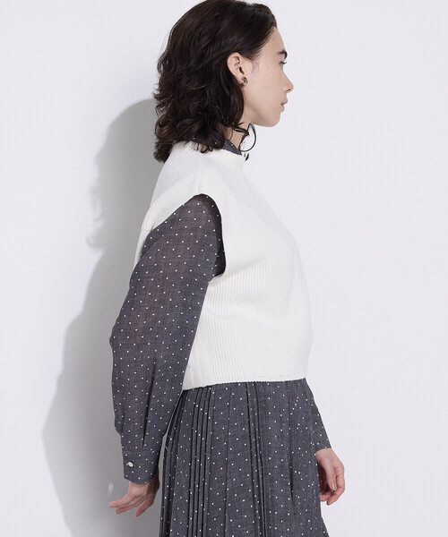 COMME CA（コムサ）の「〔 Sサイズ 〕 コットンポリエステルリリヤーン 前後切り替えベスト（ベスト・レディース・ネイビー/オフホワイト/ブラック・5号）」の19枚目の写真