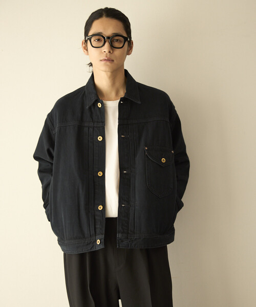 Lee(リー)の「Lee/リー × Firsthand 別注 OVERDYE COWBOY JACKET /オーバーダイ カウボーイ デニムジャケット(デニムジャケット・メンズ・チャコールグレー・X-LARGE/LARGE/MEDIUM/SMALL)」の2枚目の写真