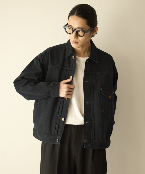 Lee(リー)の「Lee/リー × Firsthand 別注 OVERDYE COWBOY JACKET /オーバーダイ カウボーイ デニムジャケット(デニムジャケット・メンズ・チャコールグレー・X-LARGE/LARGE/MEDIUM/SMALL)」の3枚目の写真