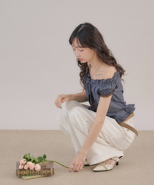 apres jour mignon(アプレジュールミニョン)の「2WAYレイヤードブラウス(シャツ/ブラウス・レディース・ベージュ系その他/ボルドー/ブルー・フリー/LARGE)」の10枚目の写真