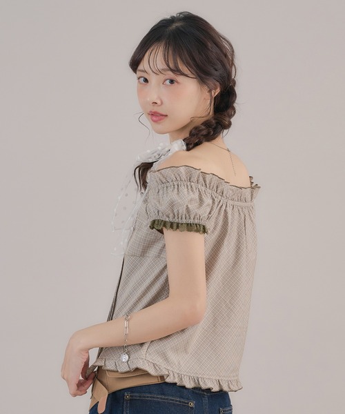 apres jour mignon(アプレジュールミニョン)の「2WAYレイヤードブラウス(シャツ/ブラウス・レディース・ベージュ系その他/ボルドー/ブルー・フリー/LARGE)」の8枚目の写真
