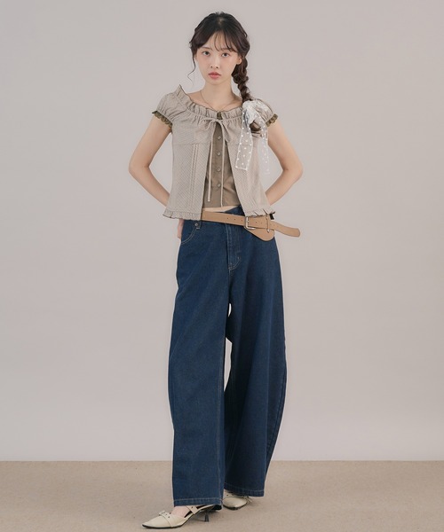 apres jour mignon(アプレジュールミニョン)の「2WAYレイヤードブラウス(シャツ/ブラウス・レディース・ベージュ系その他/ボルドー/ブルー・フリー/LARGE)」の9枚目の写真