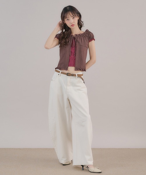 apres jour mignon(アプレジュールミニョン)の「2WAYレイヤードブラウス(シャツ/ブラウス・レディース・ベージュ系その他/ボルドー/ブルー・フリー/LARGE)」の17枚目の写真