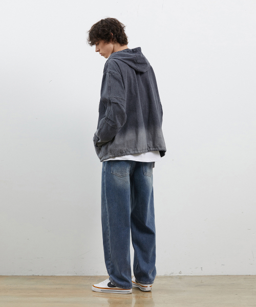 RYUL+WAI(リュルアンドワイ)の「デニムタックフードジャンパーグレー(デニムジャケット・メンズ・その他・X-LARGE/LARGE)」の2枚目の写真