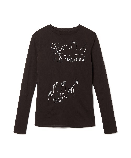 soduk(スドーク)の「little bird mesh t-shirt / リトルバードメッシュTシャツ(Tシャツ/カットソー・レディース・グリーン/ブラウン・ONE SIZE)」の6枚目の写真