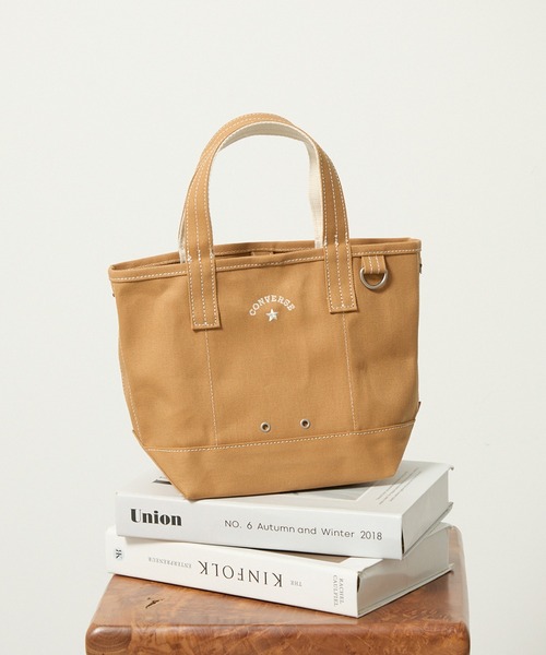 CONVERSE(コンバース)の「【CONVERSE】CV AS CANVAS TOTE BAG S(トートバッグ・レディース・ベージュ/ネイビー/ブラック/グレー/ブラウン/オフホワイト/レッド/カーキ・FREE)」の5枚目の写真