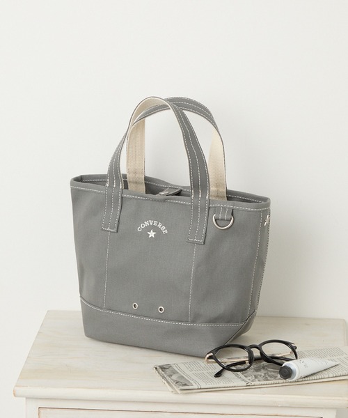 CONVERSE(コンバース)の「【CONVERSE】CV AS CANVAS TOTE BAG S(トートバッグ・レディース・ベージュ/ネイビー/ブラック/グレー/ブラウン/オフホワイト/レッド/カーキ・FREE)」の4枚目の写真