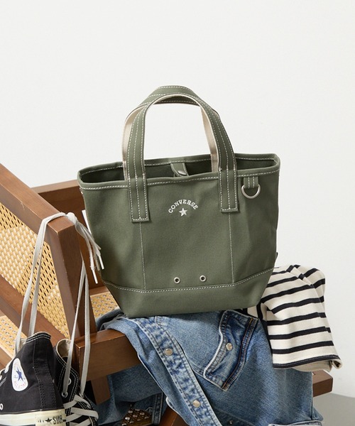 CONVERSE(コンバース)の「【CONVERSE】CV AS CANVAS TOTE BAG S(トートバッグ・レディース・ベージュ/ネイビー/ブラック/グレー/ブラウン/オフホワイト/レッド/カーキ・FREE)」の6枚目の写真