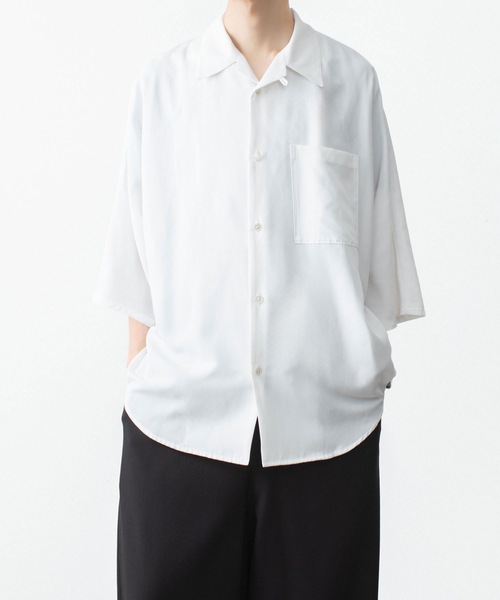 ato(アトウ)の「DOLMAN+SET-IN SLEEVE OPEN COLLAR SHIRTS(シャツ/ブラウス・メンズ・ホワイト/ブラック/ネイビー・44/46/48)」の2枚目の写真