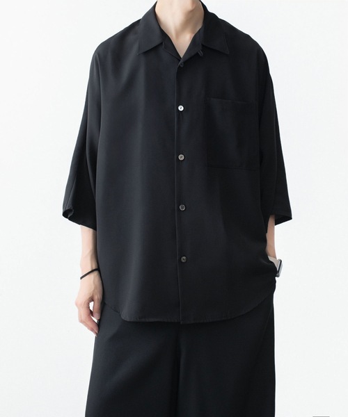 ato(アトウ)の「DOLMAN+SET-IN SLEEVE OPEN COLLAR SHIRTS(シャツ/ブラウス・メンズ・ホワイト/ブラック/ネイビー・44/46/48)」の1枚目の写真