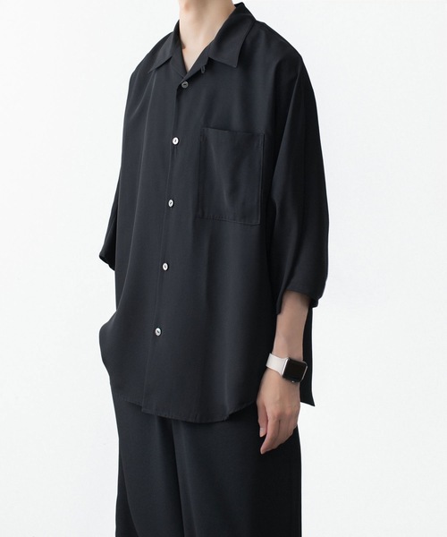 ato(アトウ)の「DOLMAN+SET-IN SLEEVE OPEN COLLAR SHIRTS(シャツ/ブラウス・メンズ・ホワイト/ブラック/ネイビー・44/46/48)」の11枚目の写真