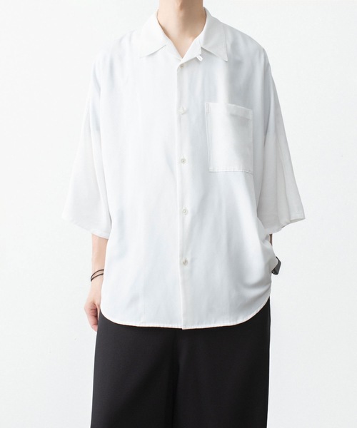 ato(アトウ)の「DOLMAN+SET-IN SLEEVE OPEN COLLAR SHIRTS(シャツ/ブラウス・メンズ・ホワイト/ブラック/ネイビー・44/46/48)」の14枚目の写真