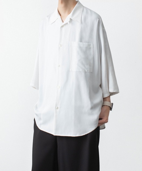 ato(アトウ)の「DOLMAN+SET-IN SLEEVE OPEN COLLAR SHIRTS(シャツ/ブラウス・メンズ・ホワイト/ブラック/ネイビー・44/46/48)」の13枚目の写真