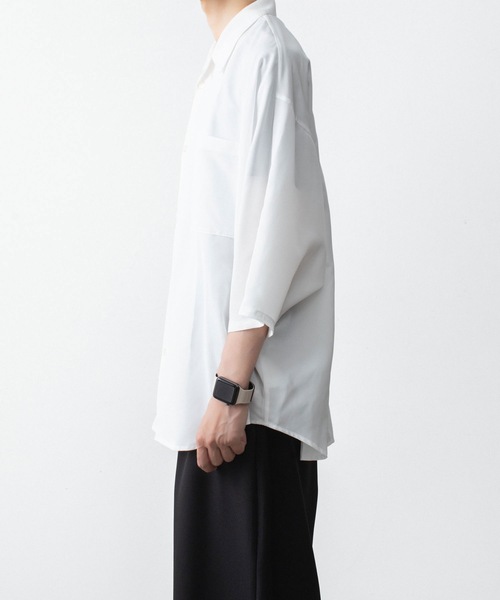 ato(アトウ)の「DOLMAN+SET-IN SLEEVE OPEN COLLAR SHIRTS(シャツ/ブラウス・メンズ・ホワイト/ブラック/ネイビー・44/46/48)」の4枚目の写真