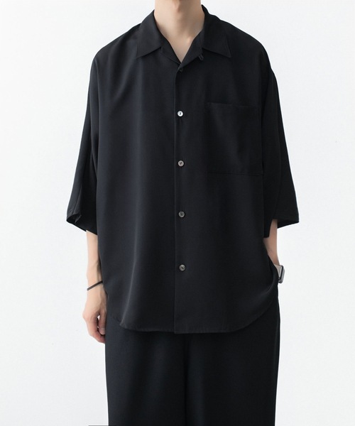 ato(アトウ)の「DOLMAN+SET-IN SLEEVE OPEN COLLAR SHIRTS(シャツ/ブラウス・メンズ・ホワイト/ブラック/ネイビー・44/46/48)」の12枚目の写真