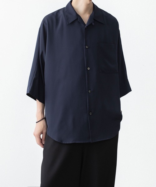 ato(アトウ)の「DOLMAN+SET-IN SLEEVE OPEN COLLAR SHIRTS(シャツ/ブラウス・メンズ・ホワイト/ブラック/ネイビー・44/46/48)」の19枚目の写真