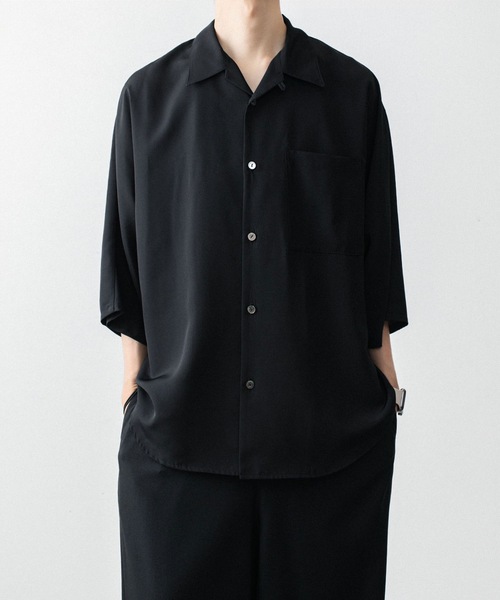 ato(アトウ)の「DOLMAN+SET-IN SLEEVE OPEN COLLAR SHIRTS(シャツ/ブラウス・メンズ・ホワイト/ブラック/ネイビー・44/46/48)」の4枚目の写真