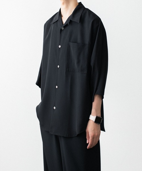 ato(アトウ)の「DOLMAN+SET-IN SLEEVE OPEN COLLAR SHIRTS(シャツ/ブラウス・メンズ・ホワイト/ブラック/ネイビー・44/46/48)」の5枚目の写真