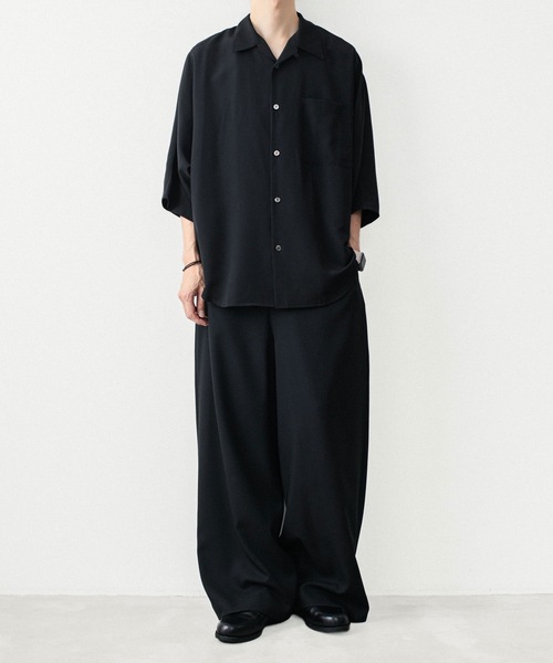 ato(アトウ)の「DOLMAN+SET-IN SLEEVE OPEN COLLAR SHIRTS(シャツ/ブラウス・メンズ・ホワイト/ブラック/ネイビー・44/46/48)」の14枚目の写真