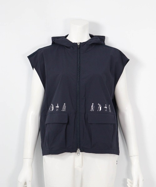 Picone CLUB(ピッコーネクラブ)の「バックメッシュジップベスト(ベスト・レディース・ネイビー/ホワイト/キャメル・9号/11号/13号)」の7枚目の写真