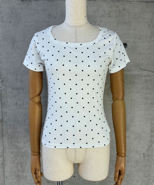GLAMOROUS JANE(グラマラスジェーン)の「ドット柄クルーネックTシャツ(Tシャツ/カットソー・レディース・ホワイト/ブラック/ミント・FREE)」の12枚目の写真