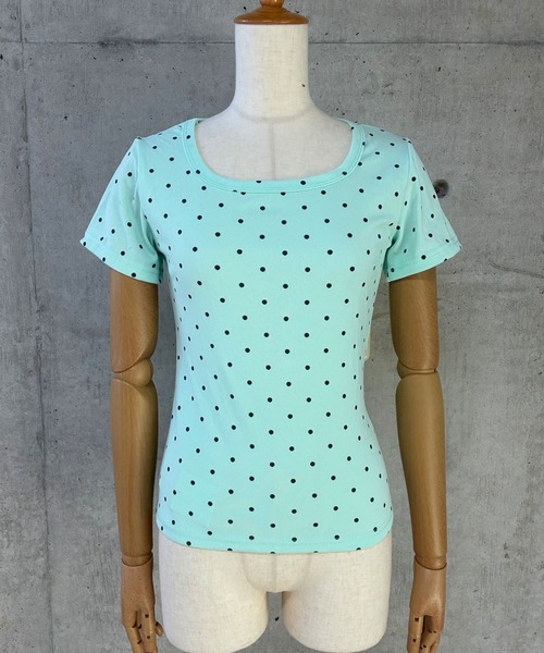GLAMOROUS JANE(グラマラスジェーン)の「ドット柄クルーネックTシャツ(Tシャツ/カットソー・レディース・ホワイト/ブラック/ミント・FREE)」の6枚目の写真