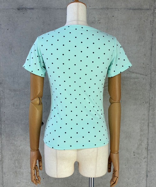 GLAMOROUS JANE(グラマラスジェーン)の「ドット柄クルーネックTシャツ(Tシャツ/カットソー・レディース・ホワイト/ブラック/ミント・FREE)」の4枚目の写真