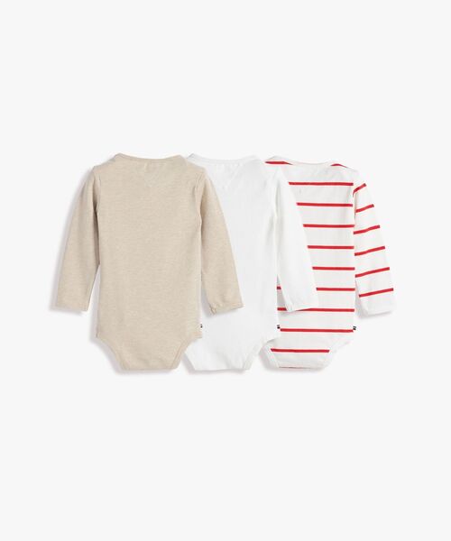 TOMMY HILFIGER(トミーヒルフィガー)の「BABY 3パックロングスリーブボディスーツ(ワンピース・キッズ・ブルー/ホワイト・70cm/80cm/90cm)」の3枚目の写真