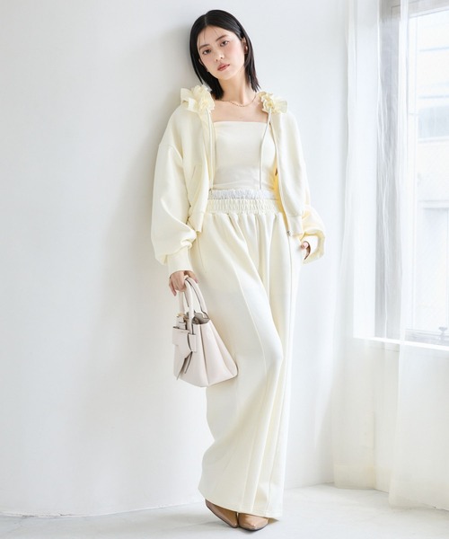 mysty woman(ミスティウーマン)の「ウエストレースレイヤースウェットパンツ 1077979(スウェットパンツ・レディース・アイボリー/グレー・FREE)」の8枚目の写真