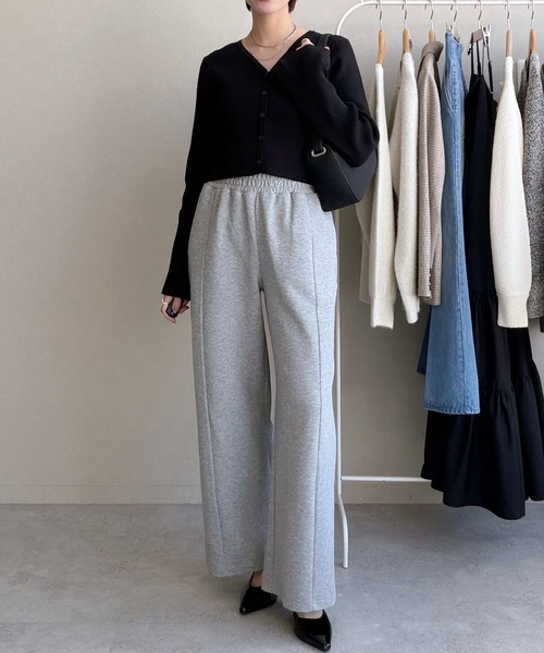 mysty woman(ミスティウーマン)の「ウエストレースレイヤースウェットパンツ 1077979(スウェットパンツ・レディース・アイボリー/グレー・FREE)」の11枚目の写真