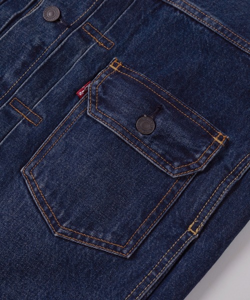 Levi's(リーバイス)の「【74】【Levi’s/リーバイス】TYPE 2 TRUCKER 14.7oz コットン100% デニムジャケット/セカンド/ハンドポケット付/Gジャン/アメカジ/ヴィンテージ/ユニセックス(デニムジャケット・メンズ・ダークインディゴブルー・S/M/L/XL)」の5枚目の写真