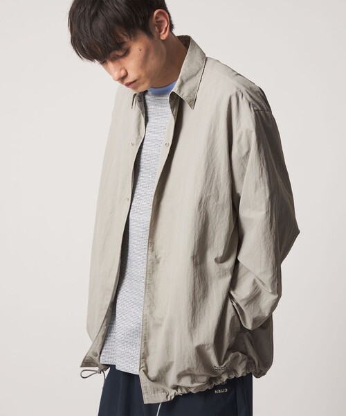 CITEN(シテン)の「<CITEN>シャツコーチブルゾン(シャツ/ブラウス・メンズ・ライトグレー/ブラック・M/L)」の2枚目の写真