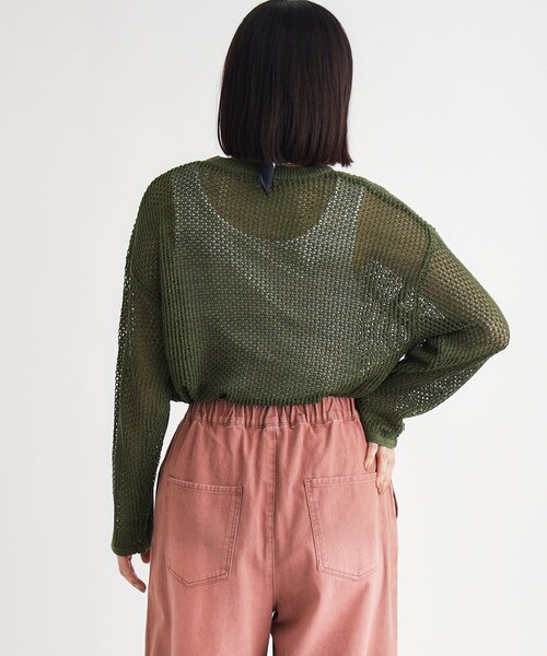 HONEYSUCKLE ROSE(ハニーサックルローズ)の「テープヤーン刺繍メッシュセーター(ニット/セーター・レディース・アイボリー/ボルドー/スモーキーグリーン系・04/05)」の11枚目の写真