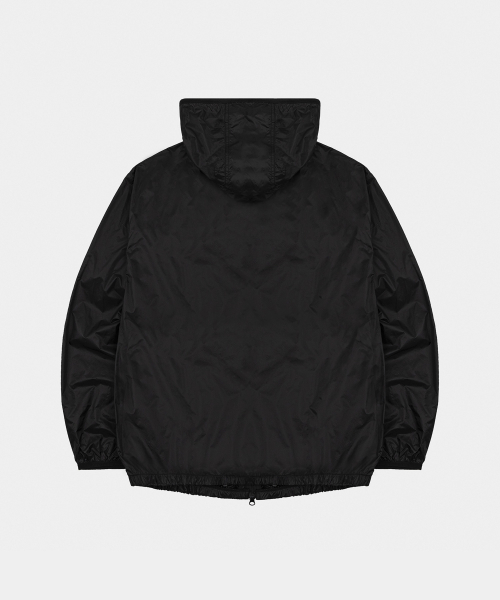 LETTERCOMO(レテルコモ)の「ライトシアーフードジャケット ブラック(ナイロンジャケット・レディース・ブラック・MEDIUM/LARGE/X-LARGE)」の2枚目の写真