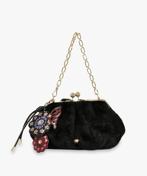 ANNA SUI(アナスイ)の「コティ 2way口金バッグ(ハンドバッグ・レディース・ブラック/ブラウン・FREE)」の1枚目の写真