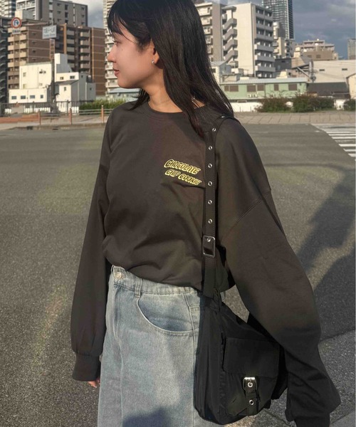 AS KNOW AS plus(アズノゥアズプラス)の「☆オーバーサイズ レトロクッキー 刺繍ロゴロンT【UNISEX ITEM】(Tシャツ/カットソー・レディース・杢グレー/スミクロ/キナリ・FREE)」の15枚目の写真