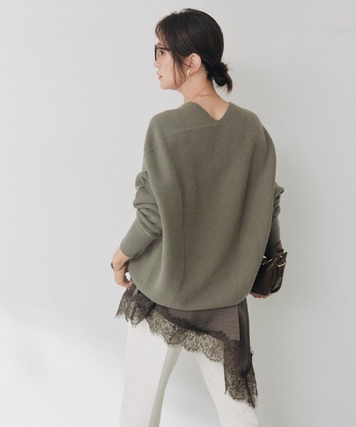 RIVE DROITE（リヴドロワ）の「ウール100NEWバックボリュームニット（秋服/冬服）（ニット/セーター・レディース・オフホワイト/レッド/ブラウン/グレー系その他/ブルー系その他・FREE）」の13枚目の写真