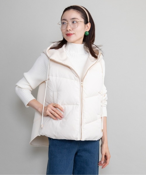 lodie（ロディ）の「キルト×ダンボールニット ダウンベスト（ベスト・レディース・チャコールグレー/ブラック/オフホワイト・FREE）」の20枚目の写真
