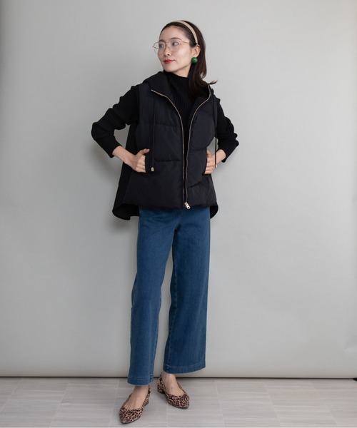 lodie（ロディ）の「キルト×ダンボールニット ダウンベスト（ベスト・レディース・チャコールグレー/ブラック/オフホワイト・FREE）」の8枚目の写真