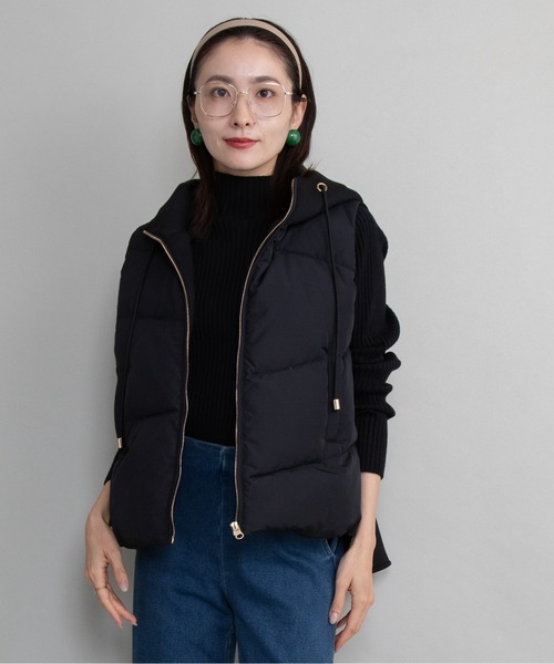 lodie（ロディ）の「キルト×ダンボールニット ダウンベスト（ベスト・レディース・チャコールグレー/ブラック/オフホワイト・FREE）」の9枚目の写真