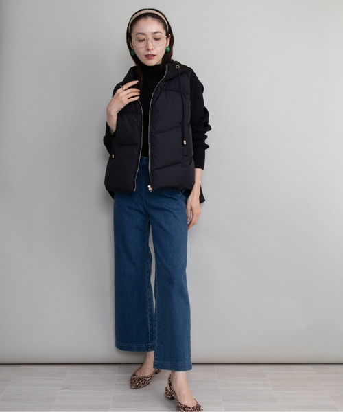 lodie（ロディ）の「キルト×ダンボールニット ダウンベスト（ベスト・レディース・チャコールグレー/ブラック/オフホワイト・FREE）」の12枚目の写真